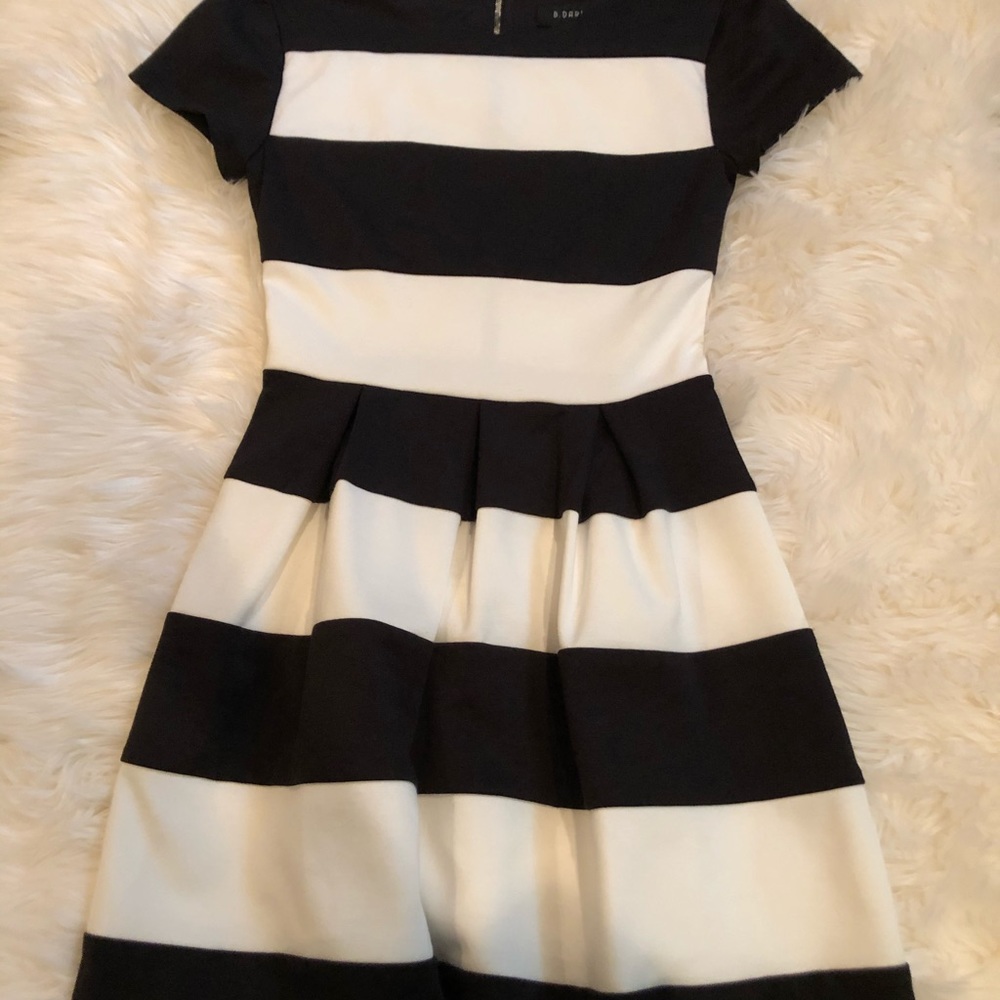 Black and White fit and flare Dress